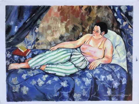De Blauwe Kamer – met de hand geschilderde reproductie, foto van het voltooide schilderij