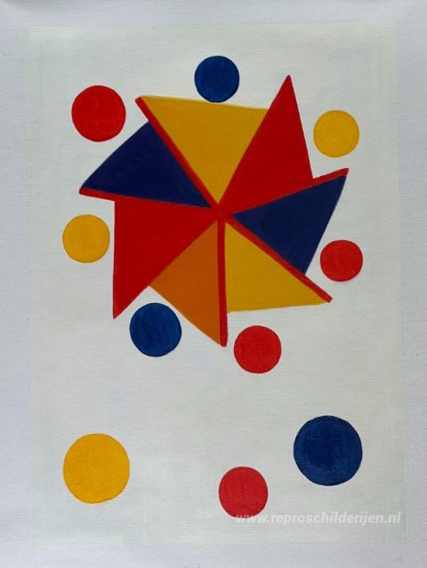 Zonder titel – met de hand geschilderde reproductie, foto van het voltooide schilderij
