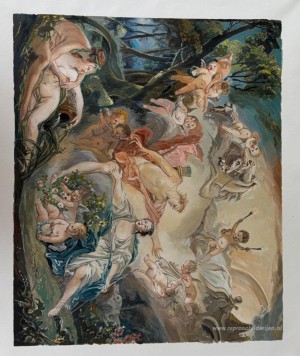 Apollo onthult zijn goddelijkheid aan de herderin Isse
