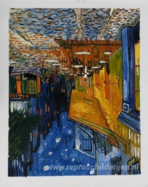 Caféterras bij nacht