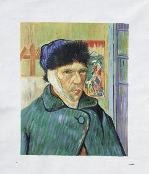 Zelfportret met verbonden oor