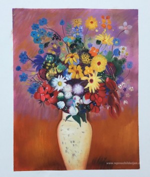 Witte vaas met bloemen