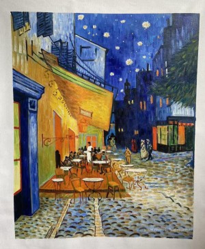 Caféterras bij nacht