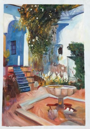 Fontein in het Alcazin Sevilla