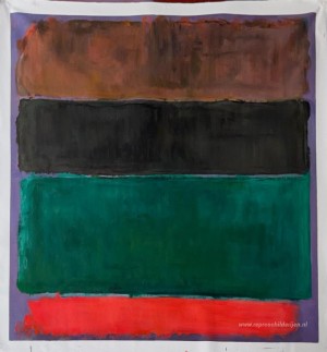 Zonder titel (roodbruin, zwart, groen, rood)