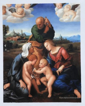 De Heilige Familie met de heiligen Elizabeth en Johannes