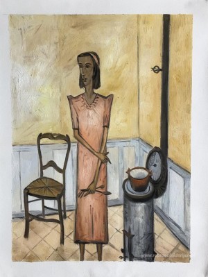 Vrouw bij het fornuis