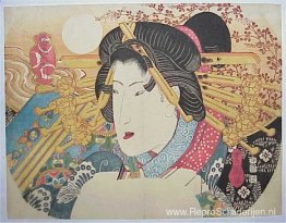 Een busteportret van een schoonheid Een busteportret van een schoonheid