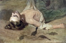 Etude liegt tegen het schilderij van de jongen 'Het Hof Pugachev Etude liegt tegen het schilderij van de jongen 'Het Hof Pugachev