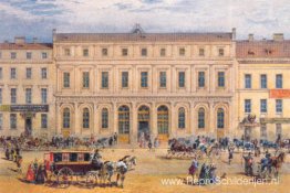 Uitzicht op het warenhuis Passazh in 1848 Uitzicht op het warenhuis Passazh in 1848