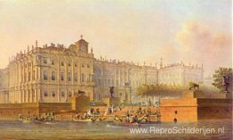 Uitzicht op het Winterpaleis vanuit het westen Uitzicht op het Winterpaleis vanuit het westen