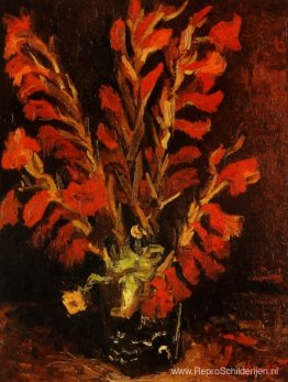 Vaas met Rode Gladioli Vaas met Rode Gladioli