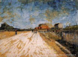 Weg die naast de stadswallen van Parijs loopt Weg die naast de stadswallen van Parijs loopt