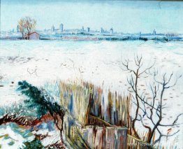 Sneeuwlandschap met Arles op de achtergrond Sneeuwlandschap met Arles op de achtergrond