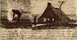 Boer die onkruid verbrandt en een boerderij 's nachts Boer die onkruid verbrandt en een boerderij 's nachts