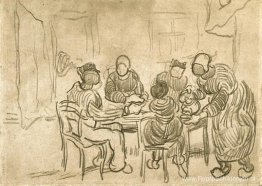 Schets van het schilderij "De aardappeleters" Schets van het schilderij "De aardappeleters"
