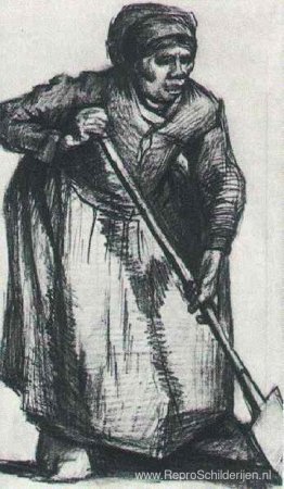 Boerin met schop Boerin met schop