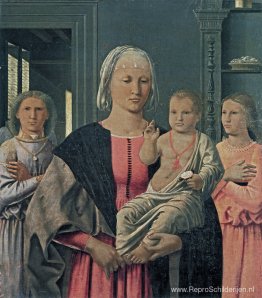 Madonna van Senigallia met kind en twee engelen Madonna van Senigallia met kind en twee engelen