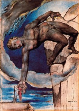 Antaeus zette Dante en Virgil neer in de laatste cirkel van de h Antaeus zette Dante en Virgil neer in de laatste cirkel van de h