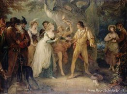 Een scène uit 'As You Like It' van William Shakespeare Een scène uit 'As You Like It' van William Shakespeare