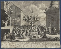 Emblematische print van de South Sea Scheme Emblematische print van de South Sea Scheme