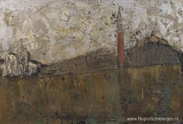 Kanaal, Venetië (Venetië vanaf de Giudecca) Kanaal, Venetië (Venetië vanaf de Giudecca)