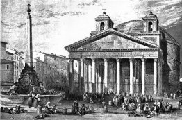Het Pantheon in Rome, tekening door Leitch, gravure door W.B. Co Het Pantheon in Rome, tekening door Leitch, gravure door W.B. Co