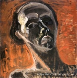 Zelfportret tegen een rode achtergrond Zelfportret tegen een rode achtergrond