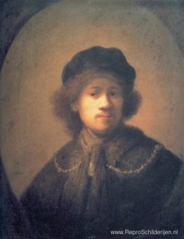 Zelfportret met baret en gouden ketting Zelfportret met baret en gouden ketting