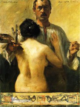 Zelfportret met model Zelfportret met model